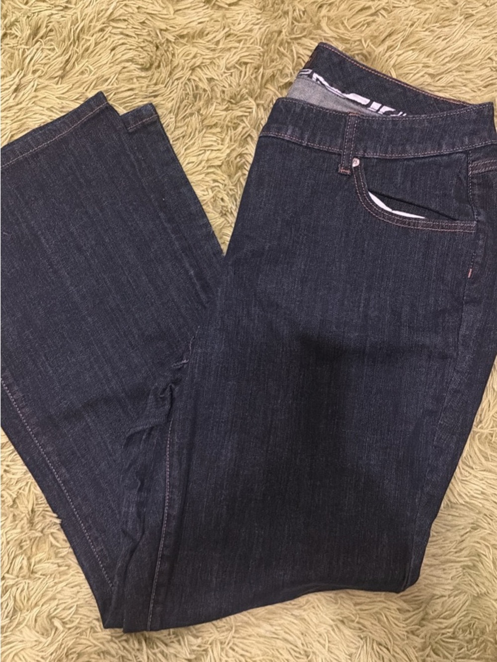 Dana Buchman Dark Blue Straight-Leg Jeans